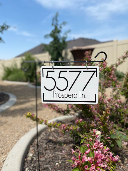 Metal Address Sign for Yard – Personalized House Number Sign – Lamp Post & Garden Decor with Hummingbird Design