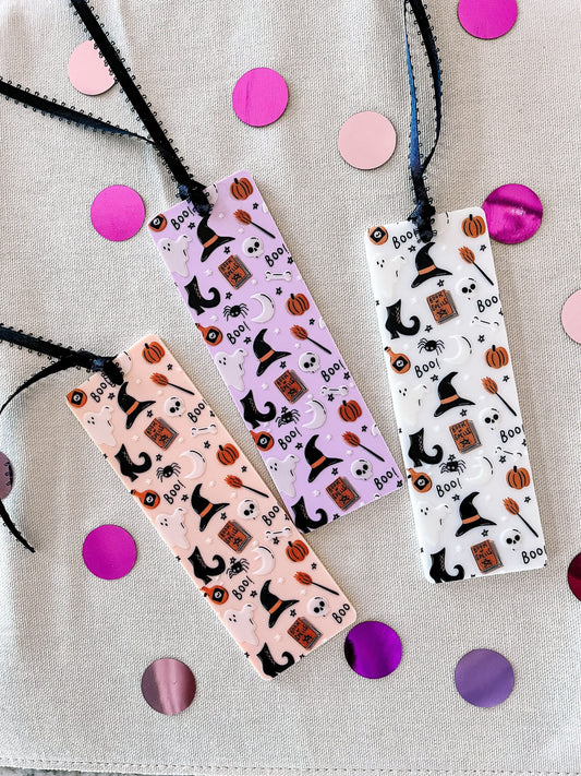 Ghost & Witch Bookmark – Spooky Cute Acrylic Halloween Bookmark