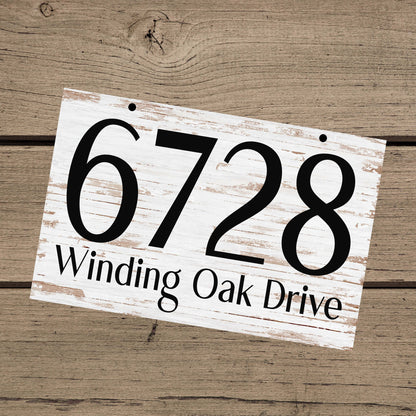 Metal Address Sign – House Number & Welcome Sign for Yard, Lamp Post, or Mailbox