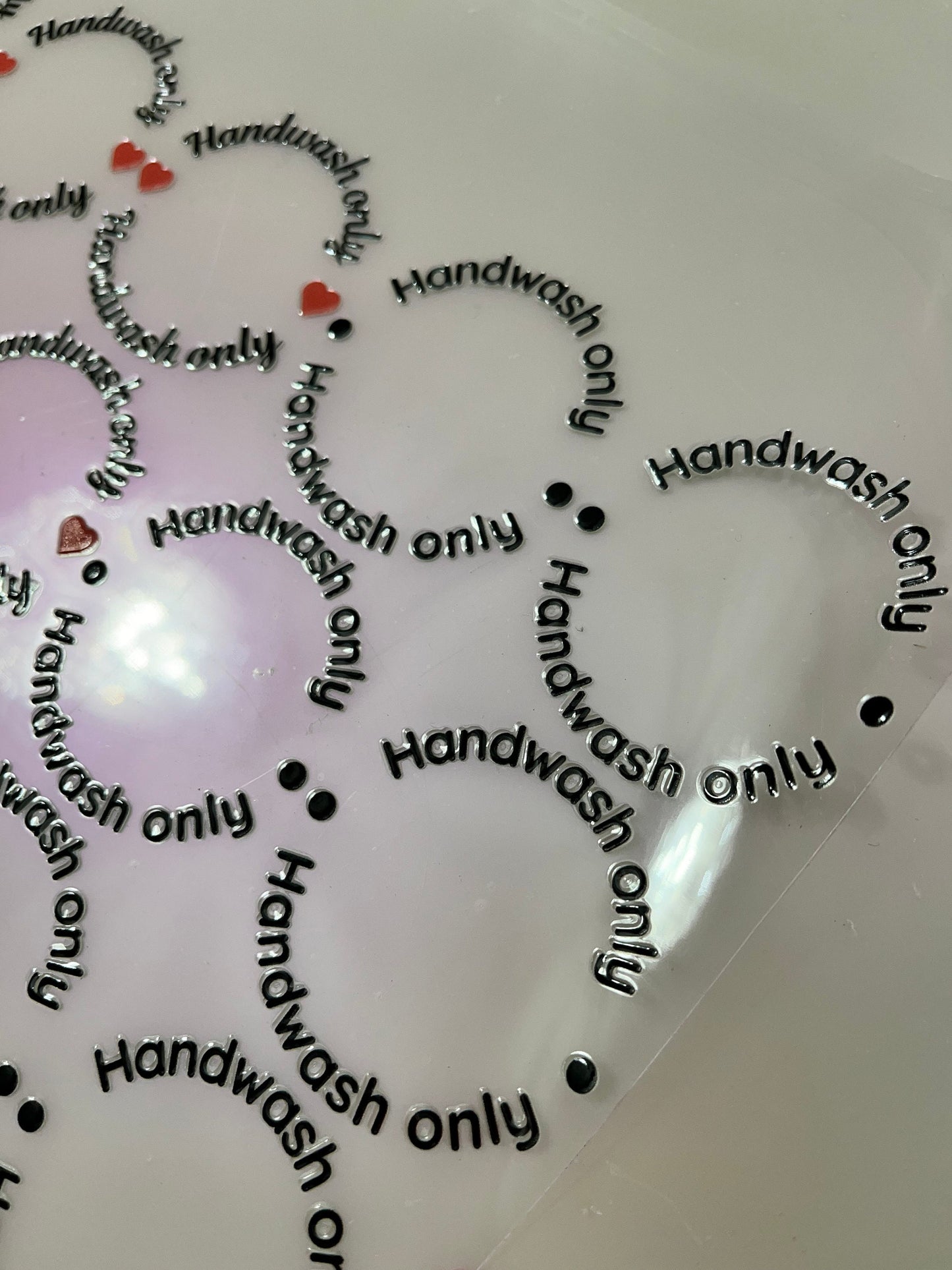 UV DTF Cup Care Stickers – Hand Wash Only Labels (10–50 Pack)