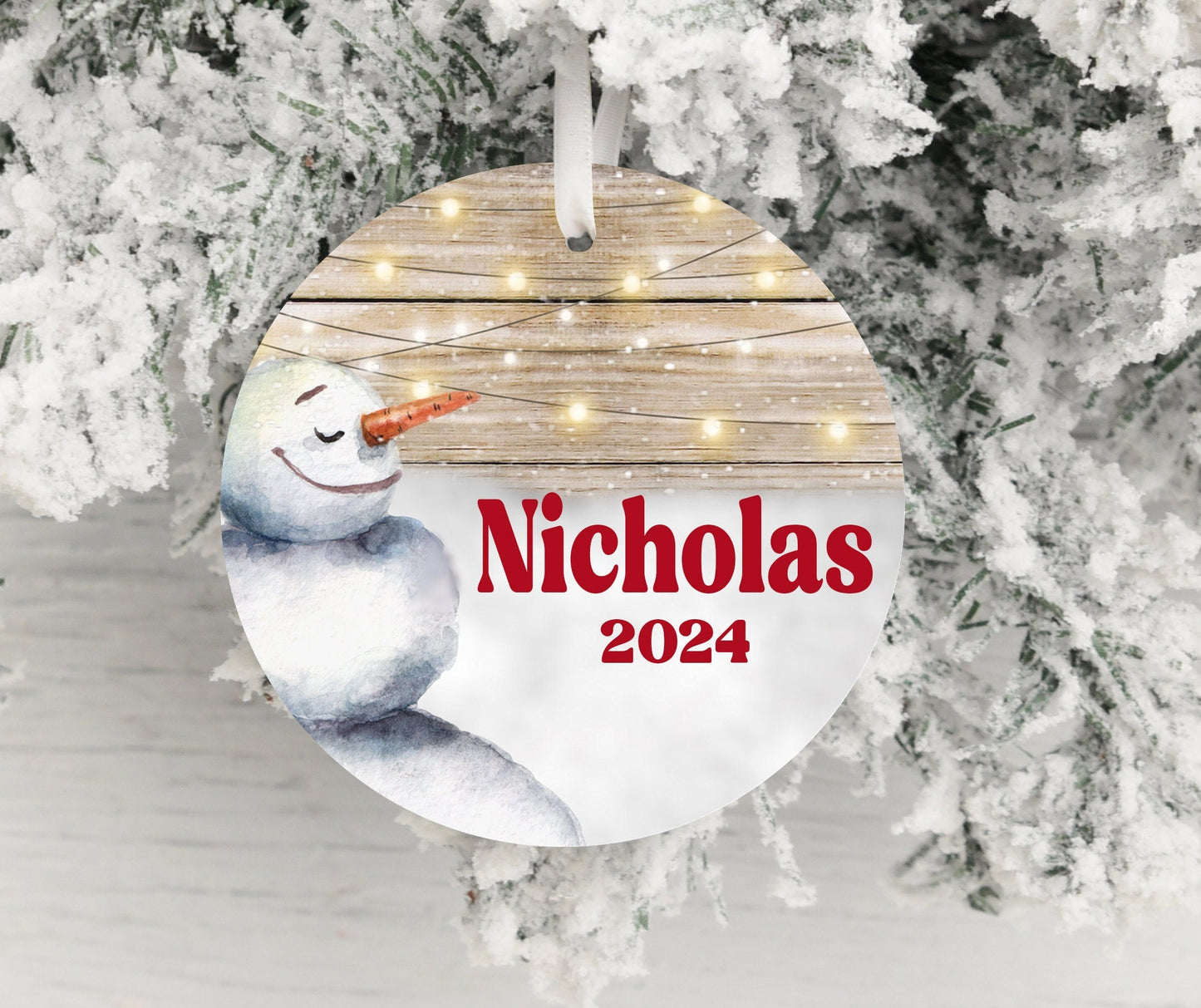 Personalized Snowman Christmas Ornament 2025 – Custom Name for Kids, Boys & Men