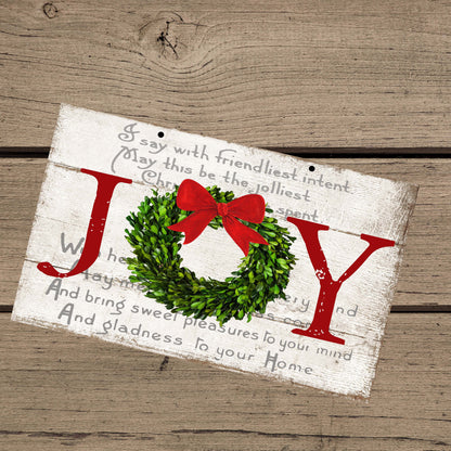 Outdoor Christmas Decor – Joy Hanging Sign – Front Porch & Yard Holiday Decoration