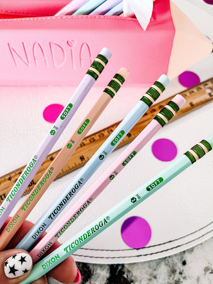Pastel Personalized #2 Pencil Set – Custom Engraved Back-to-School Pencils