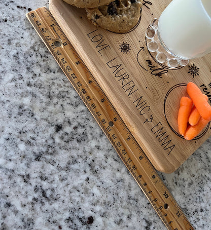 Custom Santa Tray – Personalized Wooden Cookies for Santa Plate with Engraved Design