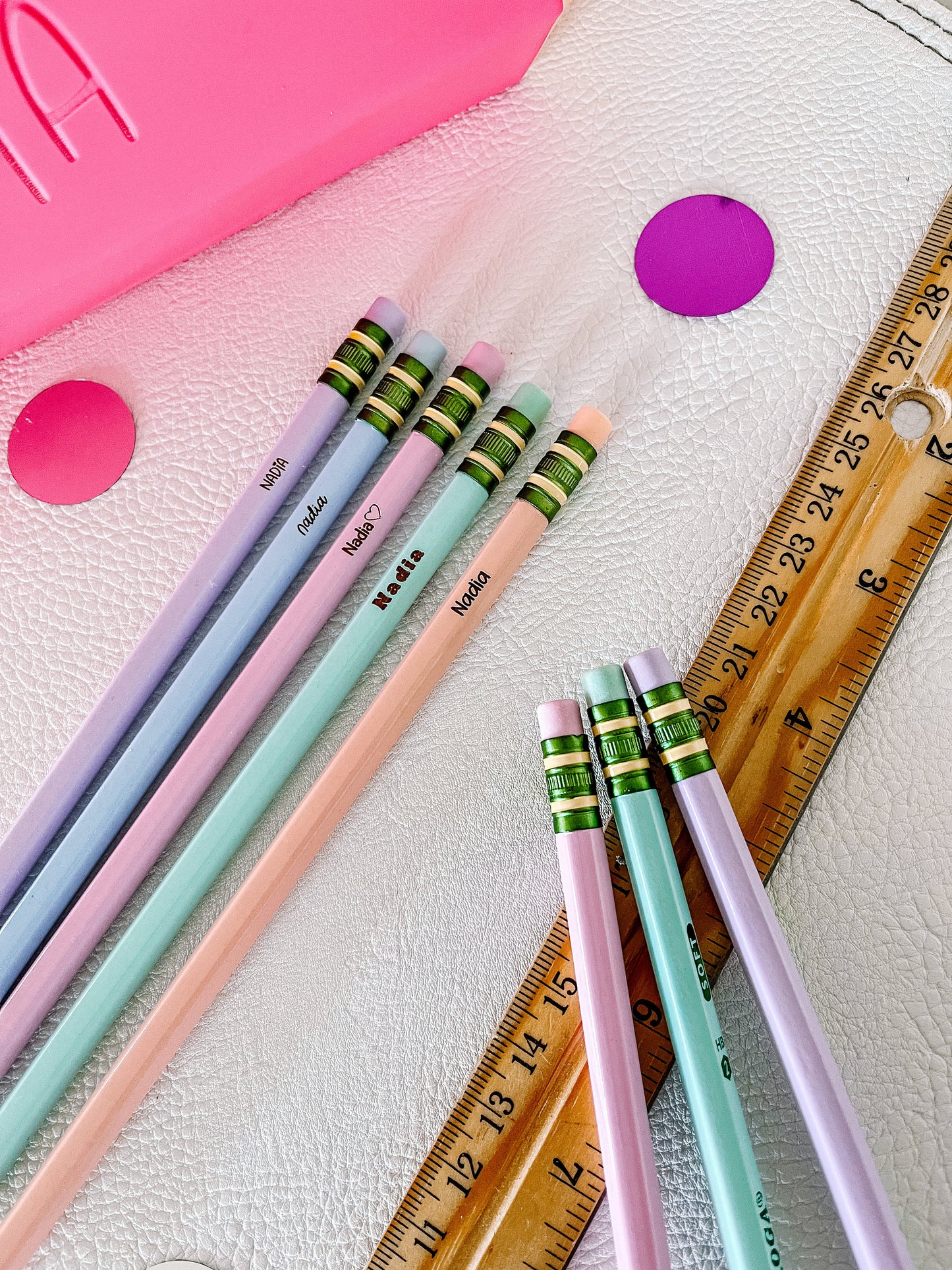 Pastel Personalized #2 Pencil Set – Custom Engraved Back-to-School Pencils