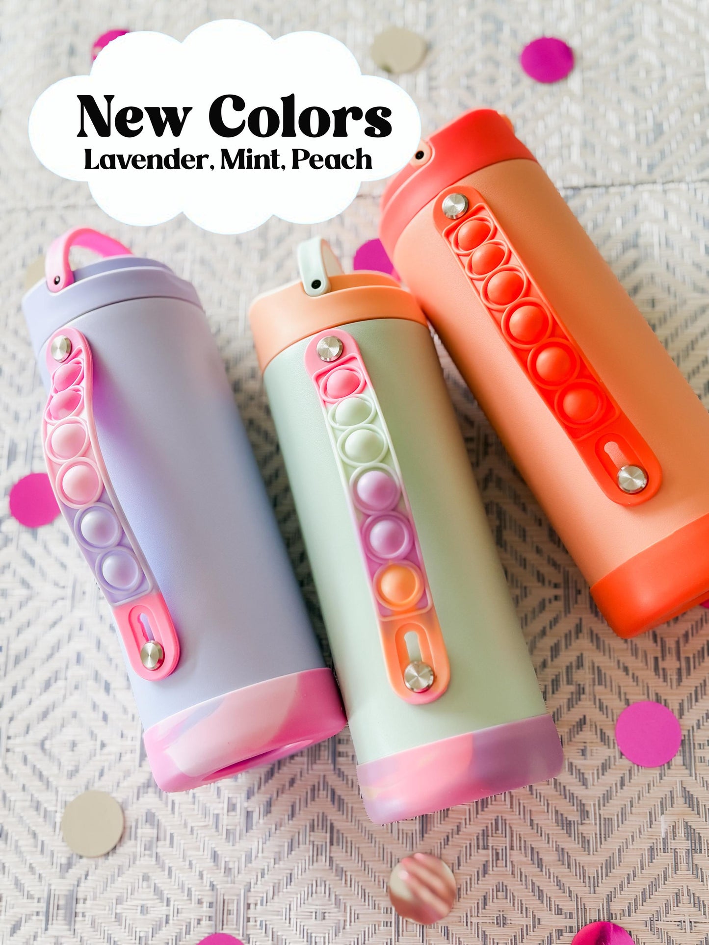 Personalized Engraved Kids Water Bottle with Straw – Custom Stainless Steel Tumbler, Insulated, Pop Handle