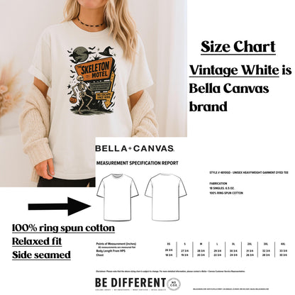 Skeleton Motel Halloween Shirt - Retro Graphic Tee for Spooky Season
