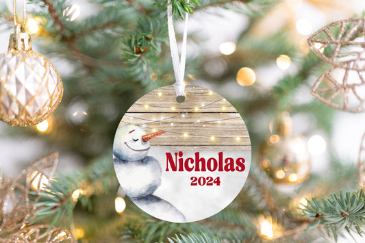 Personalized Snowman Christmas Ornament 2025 – Custom Name for Kids, Boys & Men