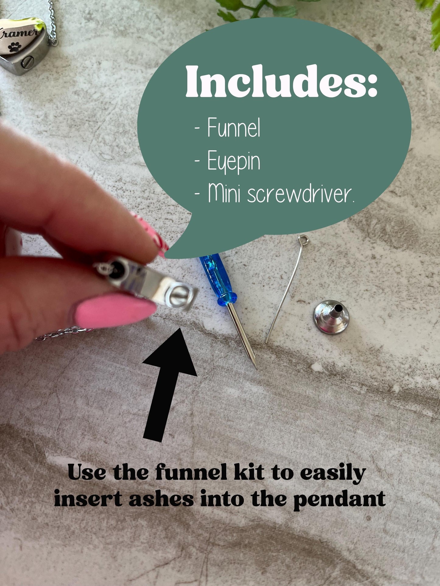 Personalized Heart Urn Memorial Necklace – Custom Engraved Cremation Jewelry for Human or Pet Ashes