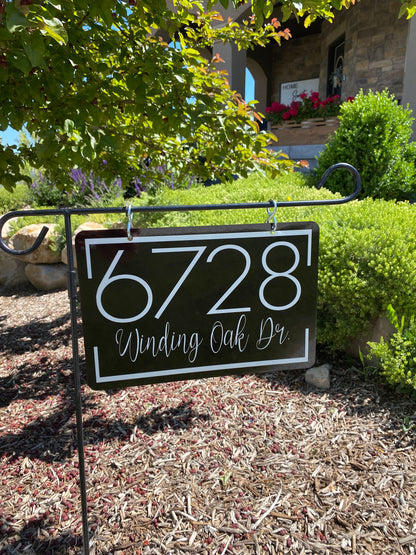 Aluminum Metal Address Sign – House Number & Yard Sign, Lamp Post, Mailbox