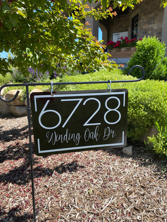 Aluminum Metal Address Sign – House Number & Yard Sign, Lamp Post, Mailbox