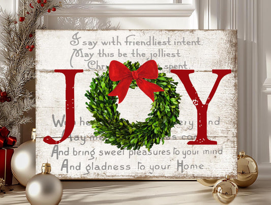 Rustic Metal Christmas Sign – Joy to the World Farmhouse Wall Art for Indoor & Outdoor Decor