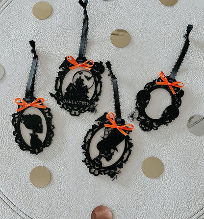 Halloween Ornaments for Tree – Vintage Style Halloween Ornament Set, Spooky Acrylic Halloween Décor