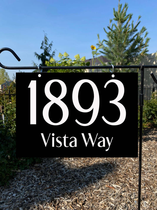 Black Metal Address Sign – Personalized Yard, Lamp Post & Welcome Sign