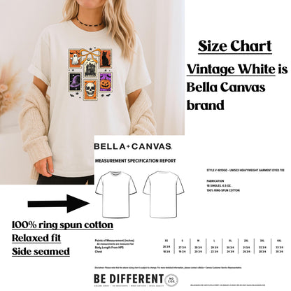 Vintage Halloween Graphic Tee - Retro Spooky Shirt with Ghost, Skull, Pumpkin & Cat Design