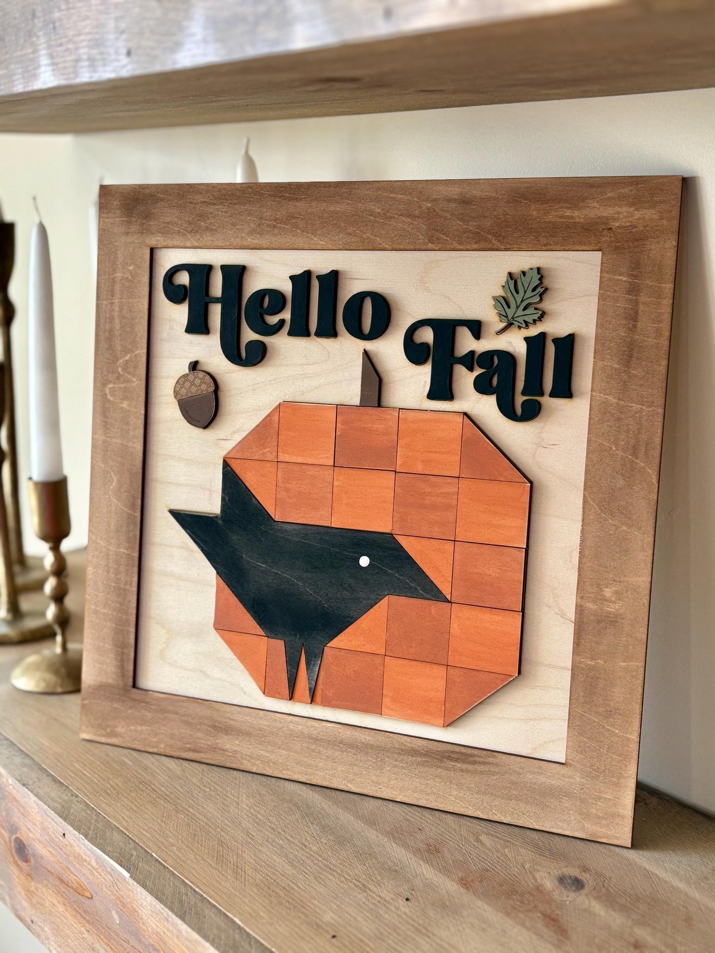 Hello Fall Framed Pumpkin Crow DIY Paint Kit - Host a Craft Night