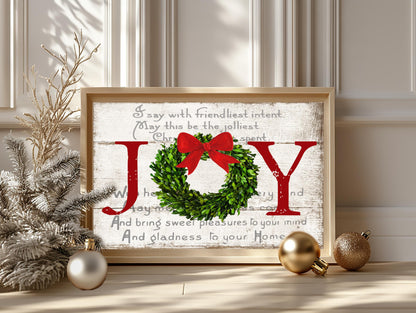 Rustic Metal Christmas Sign – Joy to the World Farmhouse Wall Art for Indoor & Outdoor Decor