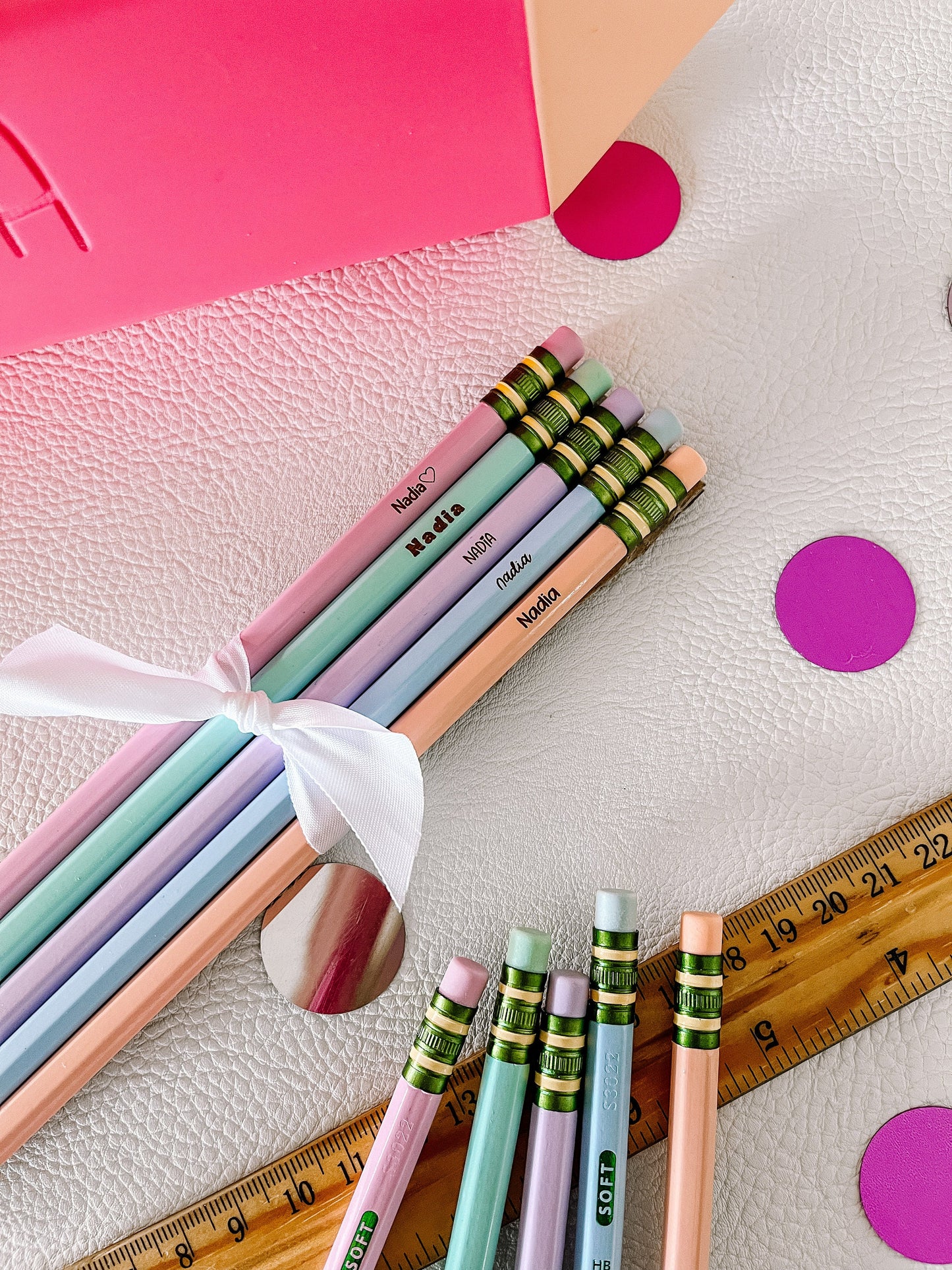 Pastel Personalized #2 Pencil Set – Custom Engraved Back-to-School Pencils