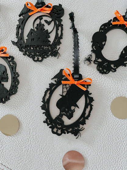 Halloween Ornaments for Tree – Vintage Style Halloween Ornament Set, Spooky Acrylic Halloween Décor