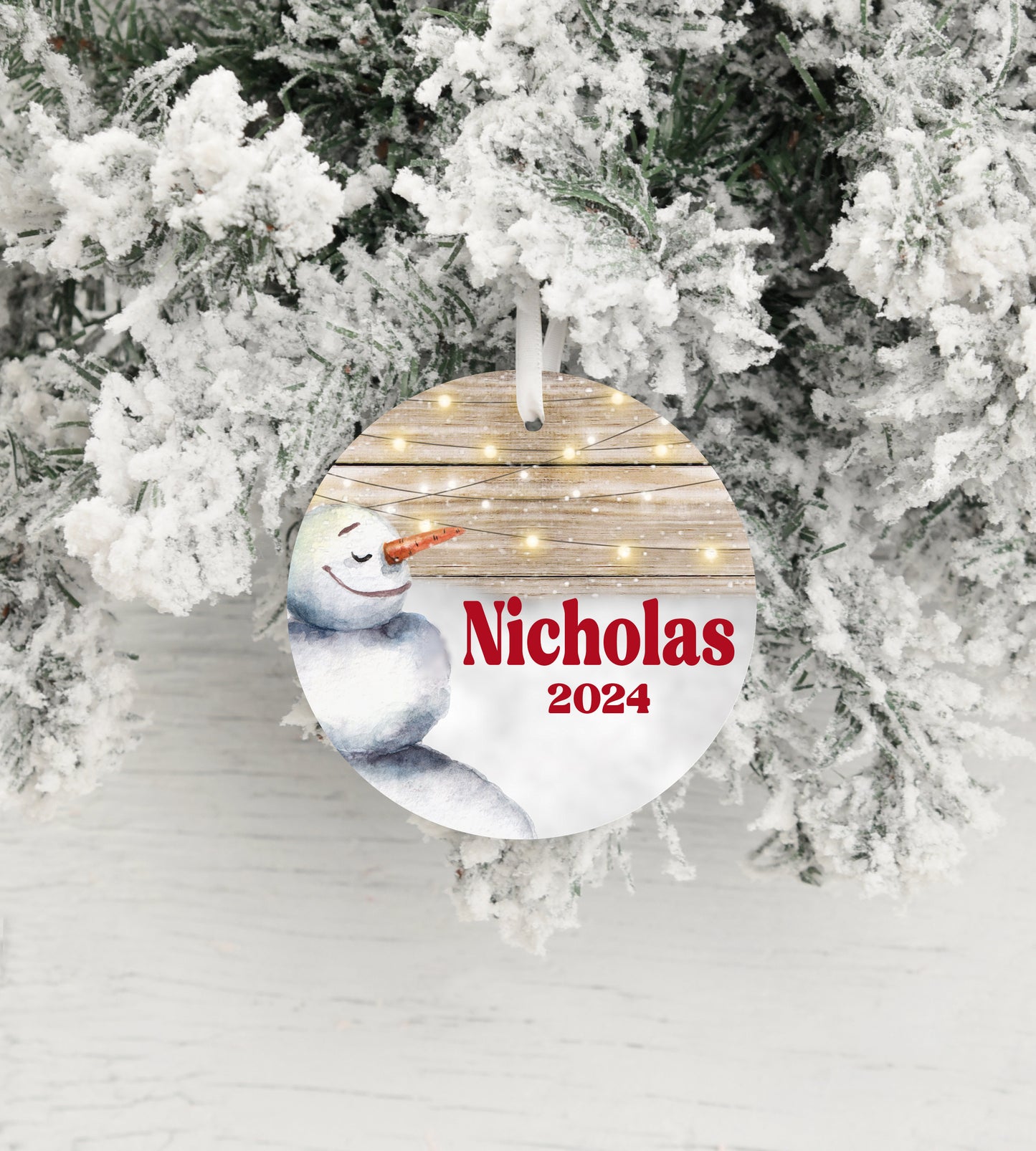 Personalized Snowman Christmas Ornament 2025 – Custom Name for Kids, Boys & Men