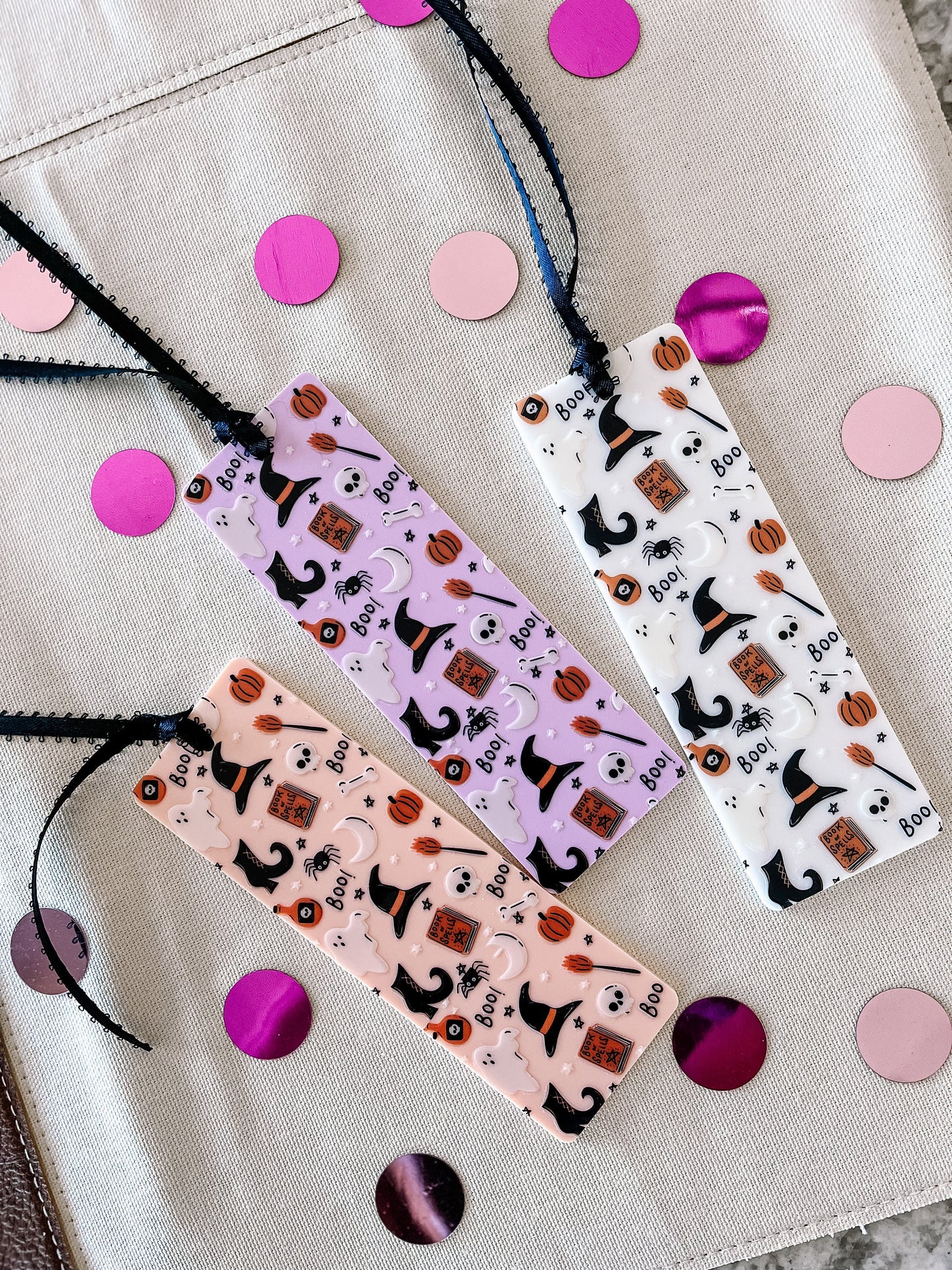 Ghost & Witch Bookmark – Spooky Cute Acrylic Halloween Bookmark