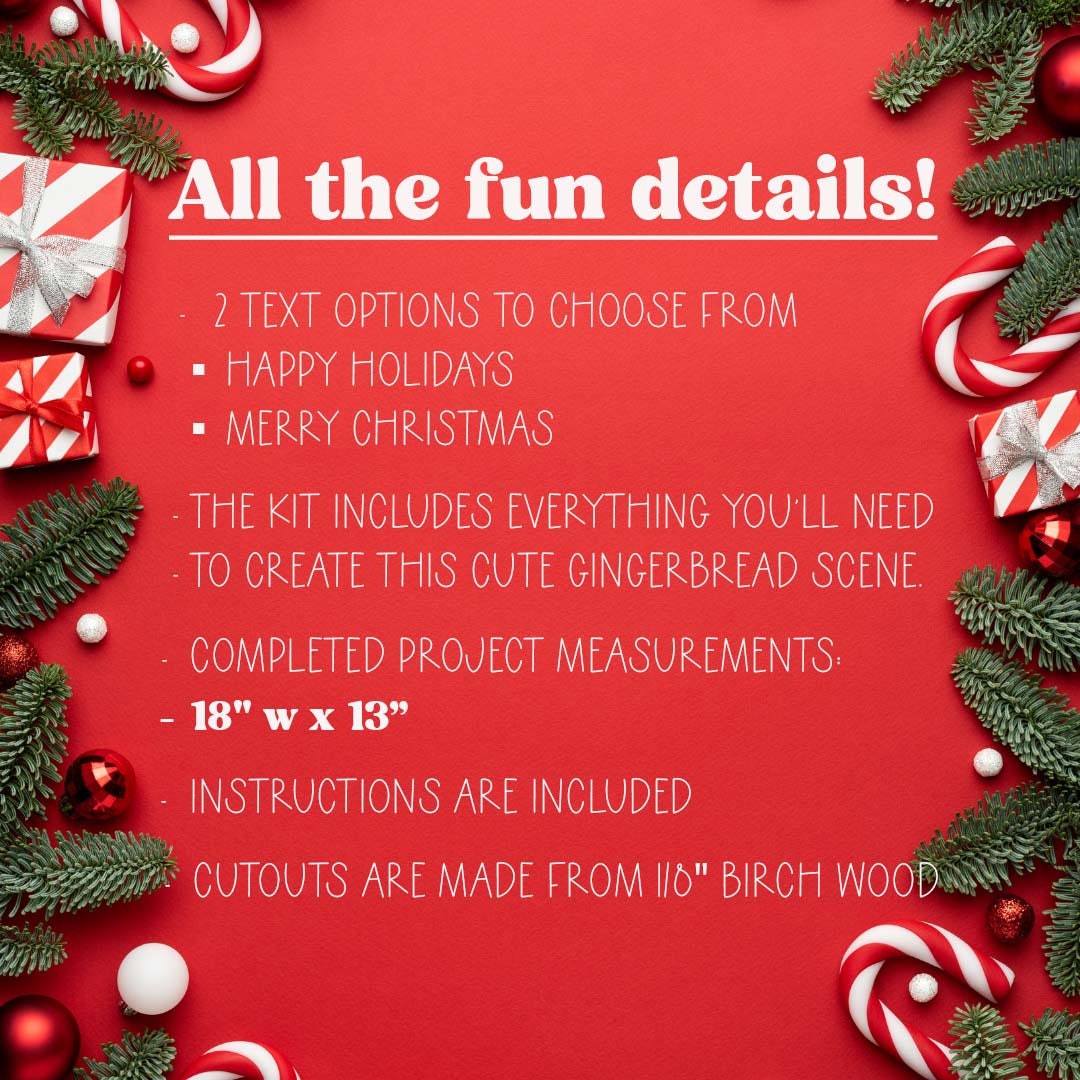 Paint Your Own Framed Gingerbread House Kit – DIY Christmas Craft