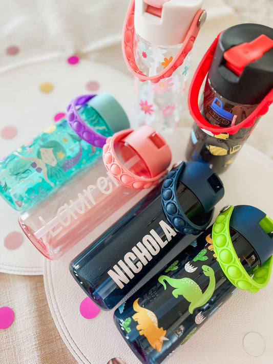Personalized Kids Water Bottle with Straw – Leakproof Custom Tritan Toddler Cup
