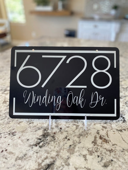 Aluminum Metal Address Sign – House Number & Yard Sign, Lamp Post, Mailbox