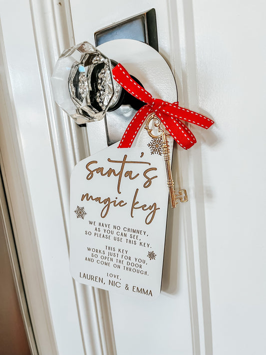 Personalized Santa’s Magic Key Door Hanger – Christmas Gift for Kids & Homes Without Chimneys