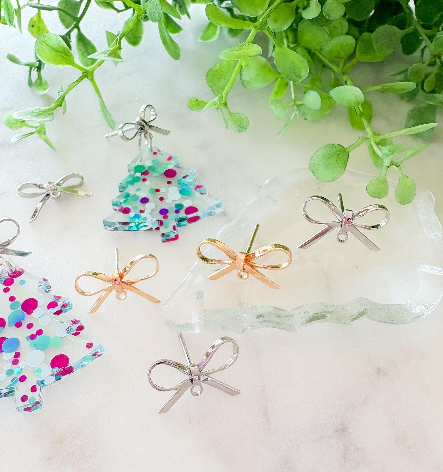 Real Gold Plated Bowknot Earring Studs – Jewelry Making Supplies & DIY Craft Materials