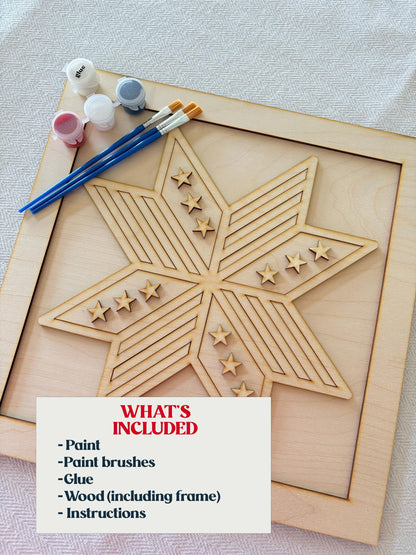 Framed 4th of July DIY Paint Kit – Patriotic Star Decorations, DIY Patriotic Craft, America Decor