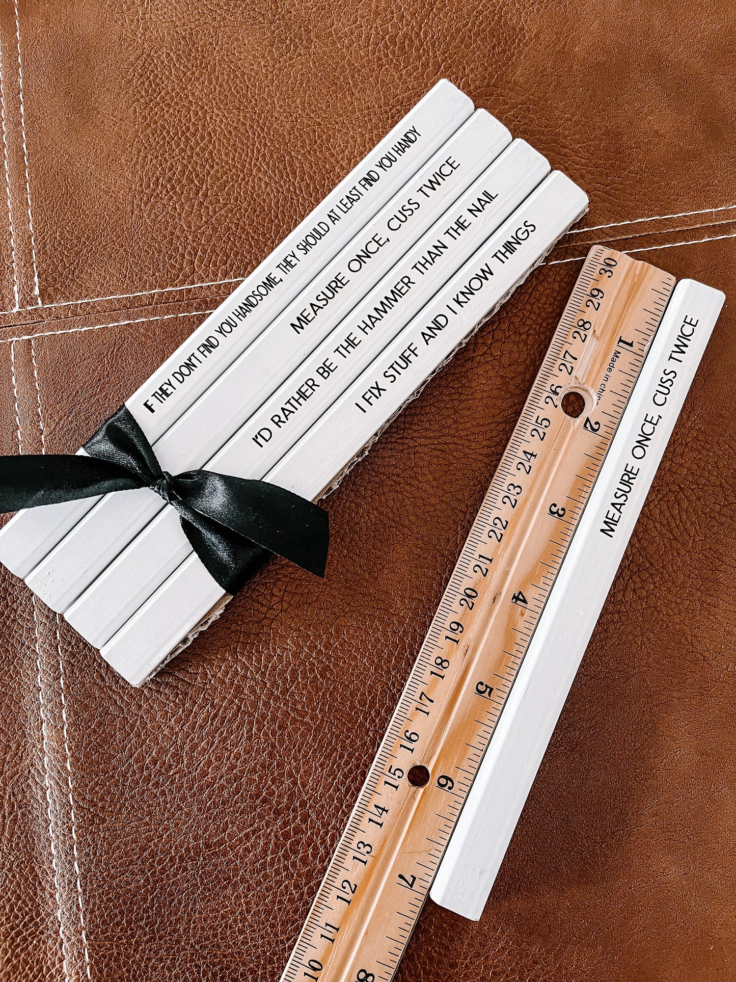 Personalized Carpenter Pencils – Engraved Funny Gift Set for Dad & Handyman