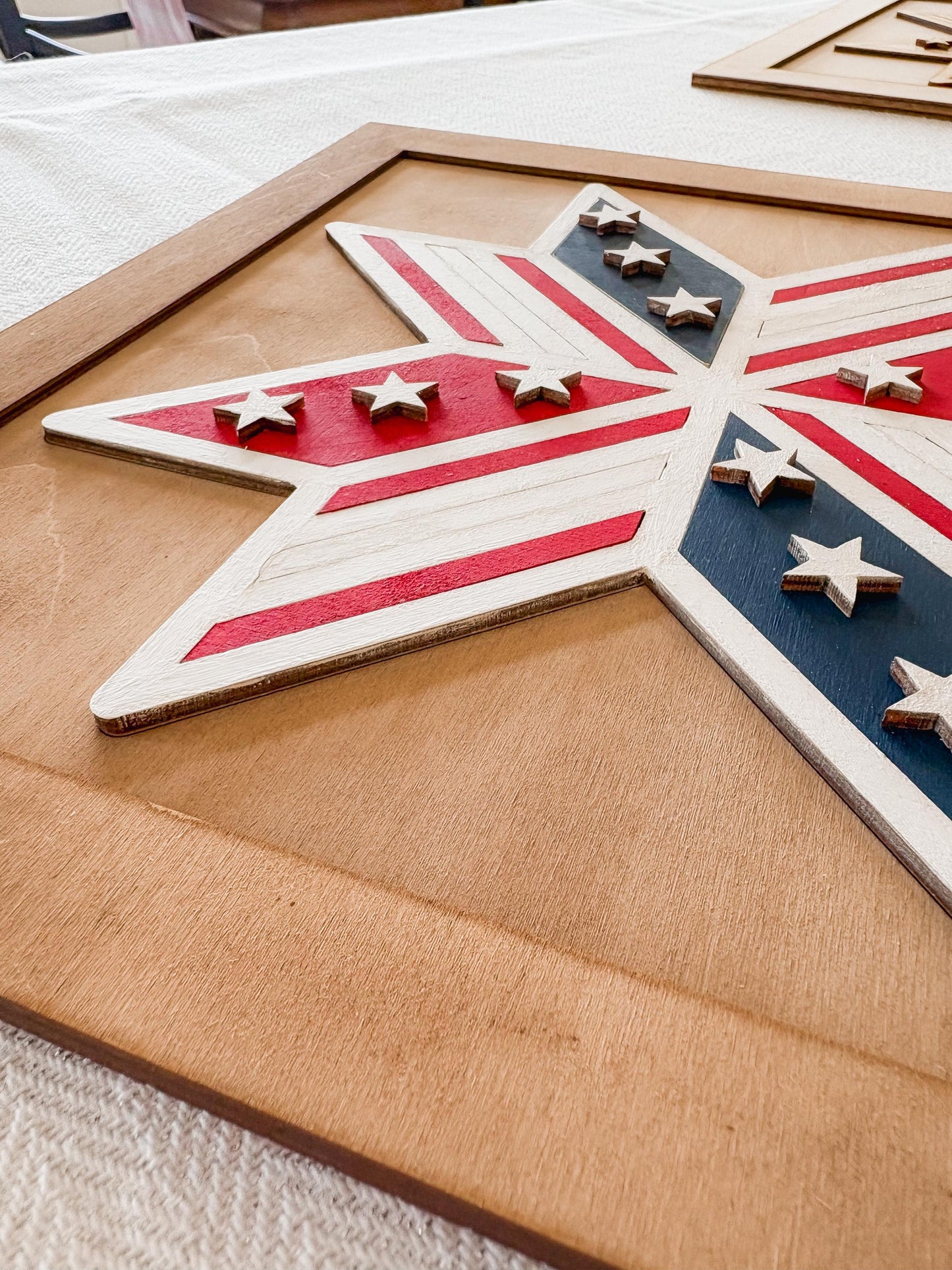 Framed 4th of July DIY Paint Kit – Patriotic Star Decorations, DIY Patriotic Craft, America Decor