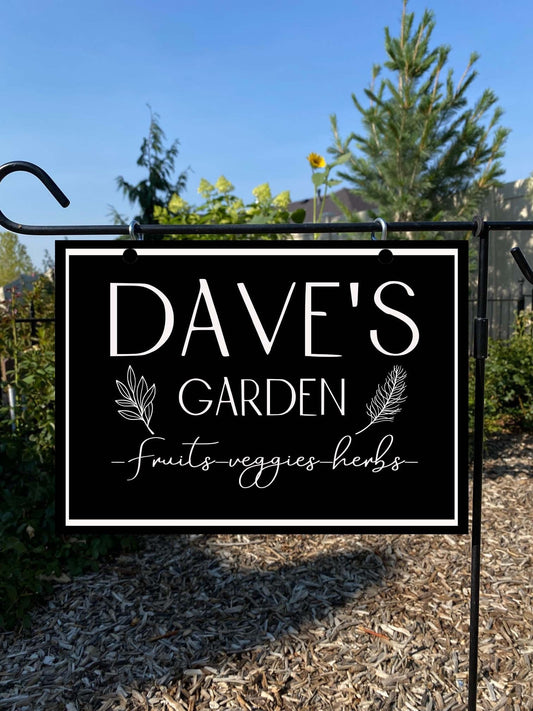 Personalized Garden Sign – Custom Metal Yard Sign, Gift for Dad, Outdoor Hanging Garden Décor