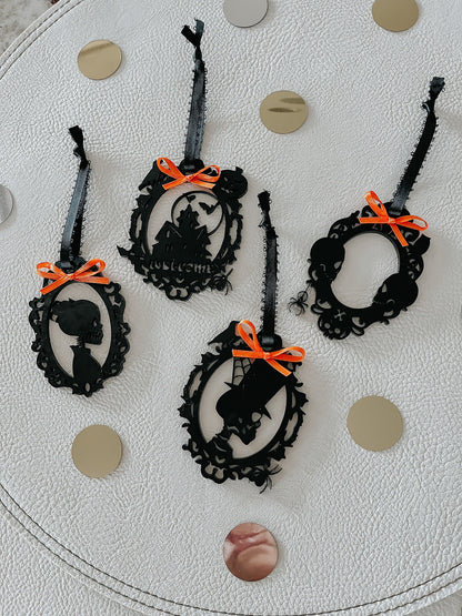 Halloween Ornaments for Tree – Vintage Style Halloween Ornament Set, Spooky Acrylic Halloween Décor