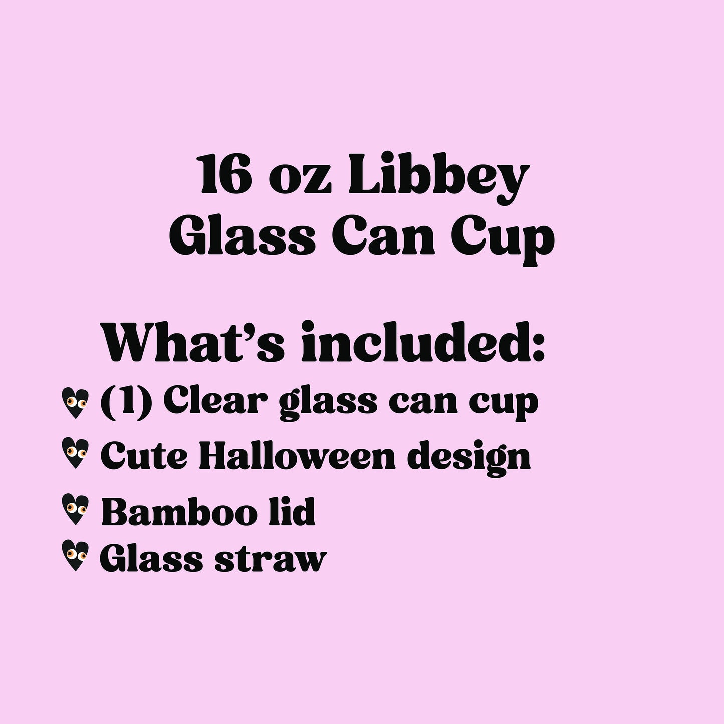 Pink Halloween Iced Coffee Glass – Cute Retro Pastel Ghost & Pumpkin Cup with Bamboo Lid