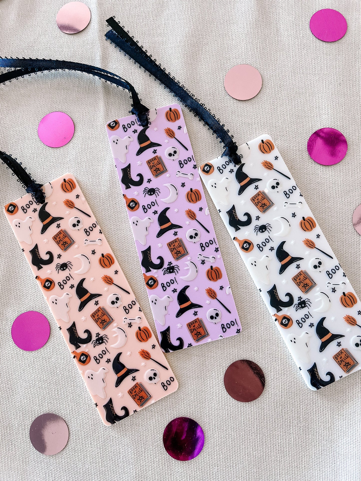 Ghost & Witch Bookmark – Spooky Cute Acrylic Halloween Bookmark
