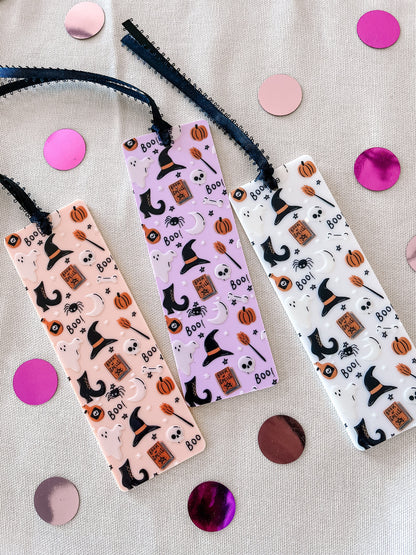 Ghost & Witch Bookmark – Spooky Cute Acrylic Halloween Bookmark