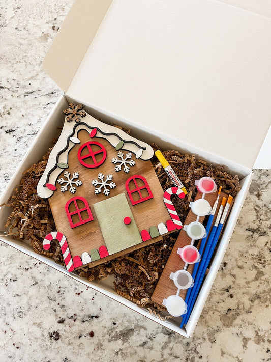 ❄️ Christmas DIY Gingerbread House Kit - Snowflakes – Paint & Build Holiday Craft Set for Kids & Adults