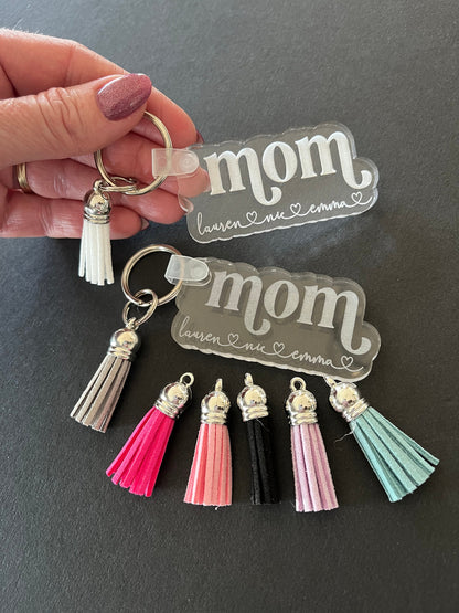 Mama Keychain with Kids’ Names – Personalized Acrylic Keychain Gift for Mom
