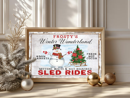 Rustic Metal Christmas Wall Art – Snowman Hot Cocoa Farmhouse Sign for Indoor & Outdoor Decor