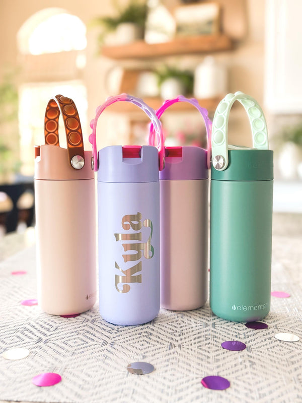 Personalized Water Bottle with Straw for Kids – Engraved Stainless Steel Tumbler
