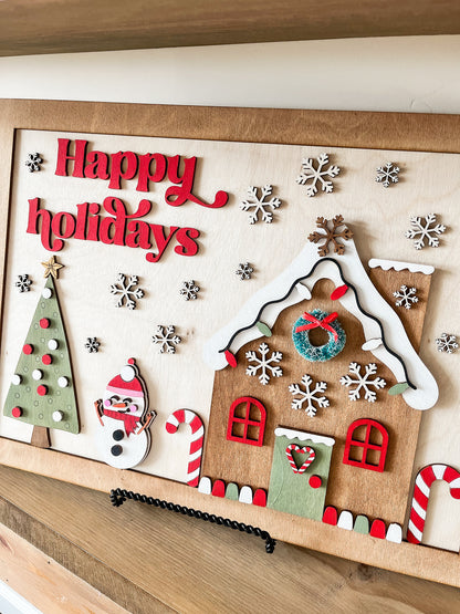 Paint Your Own Framed Gingerbread House Kit – DIY Christmas Craft