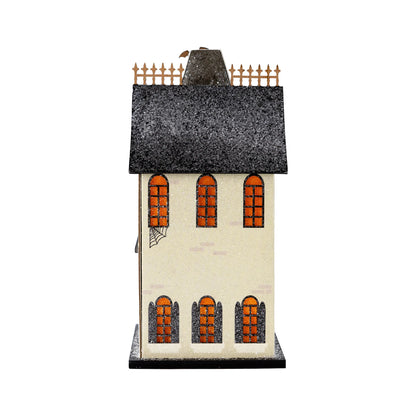 Lighted Haunted House Academy- Halloween Village Decoration