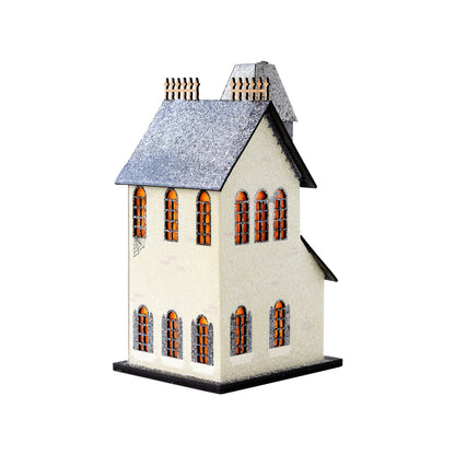 Lighted Haunted House Academy- Halloween Village Decoration