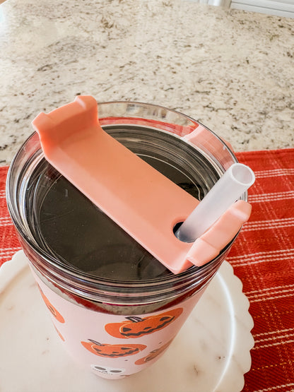 Pink Halloween Tumbler Cup - 40oz Stainless Steel, Vacuum Insulated with Handle and Straw