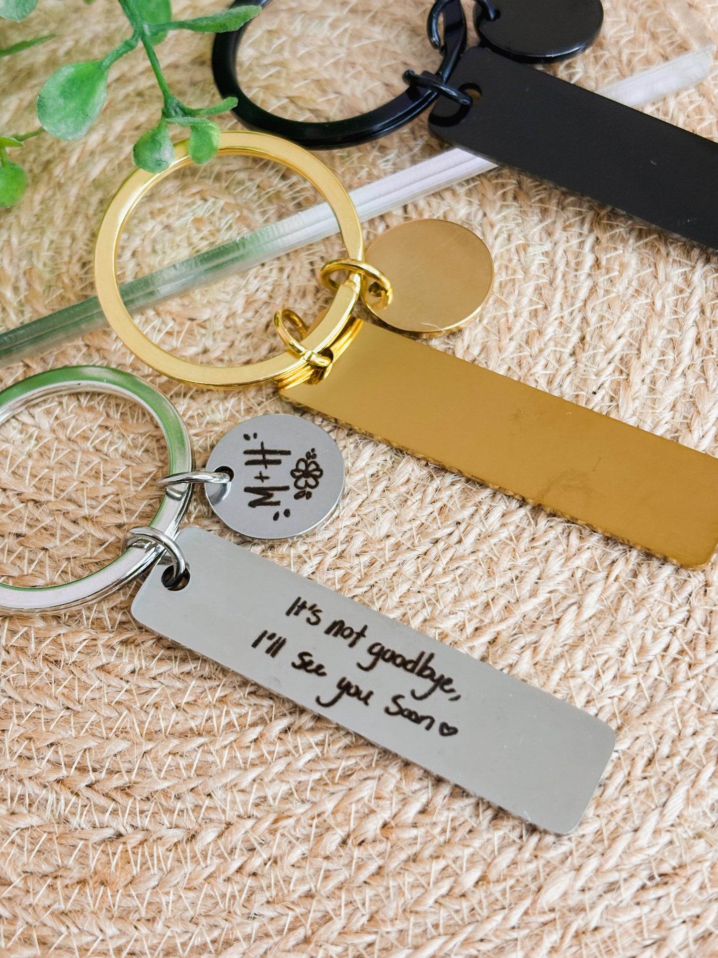 Custom Engraved Stainless Steel Keychain- Personalized Handwriting, Artwork, or Font