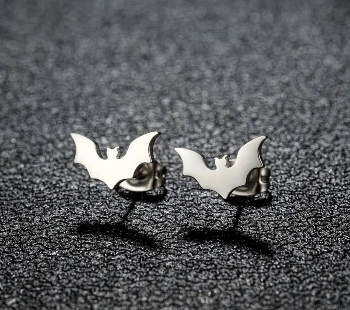 Mini Bat Stud Earrings - Gold, Silver & Black | Dainty Halloween Jewelry