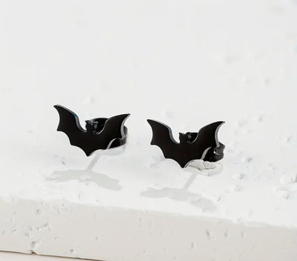 Mini Bat Stud Earrings - Gold, Silver & Black | Dainty Halloween Jewelry