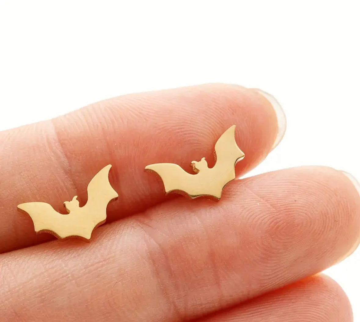 Mini Bat Stud Earrings - Gold, Silver & Black | Dainty Halloween Jewelry